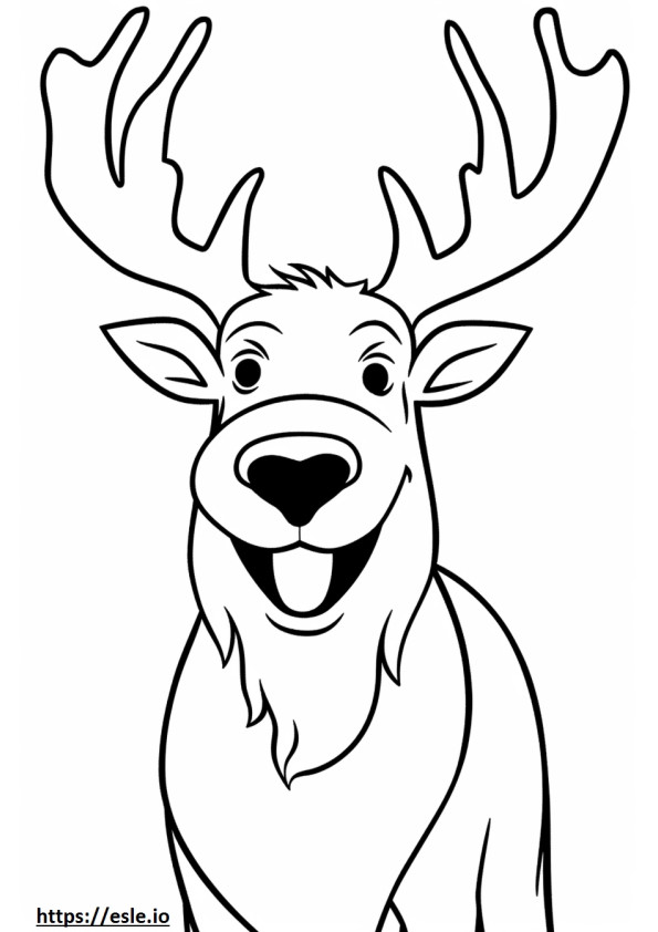 Emoji cu zâmbet de caribou de colorat