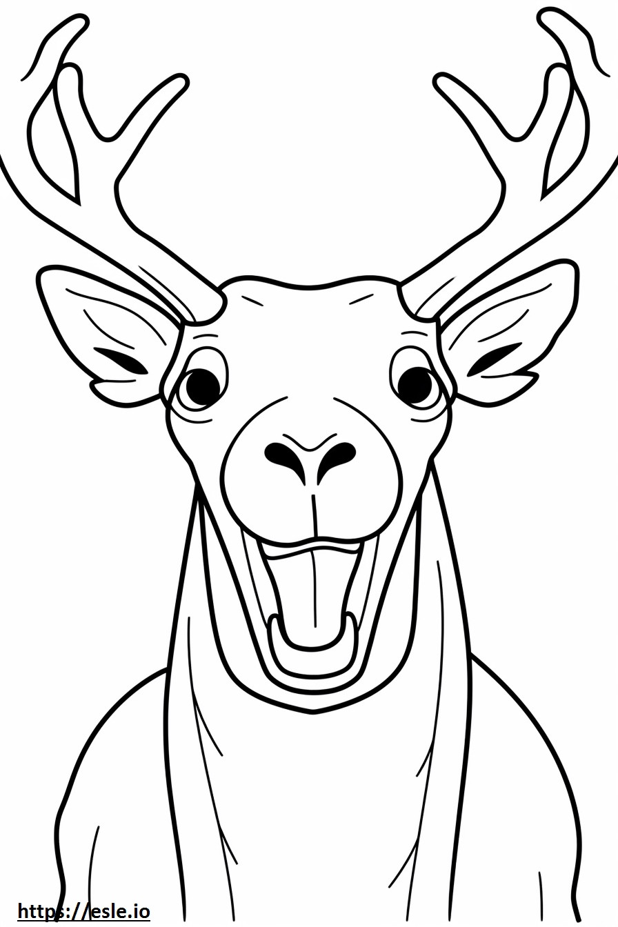 Caribou smile emoji coloring page