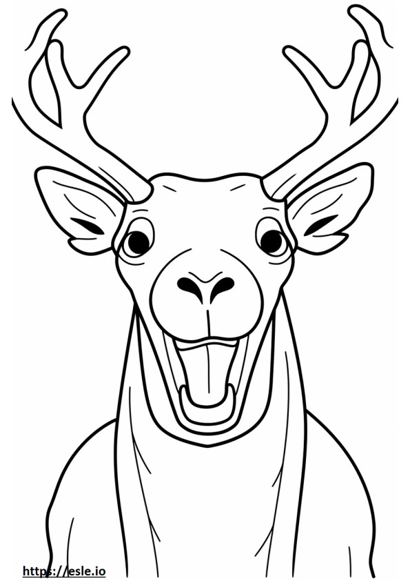 Caribou hymy emoji värityskuva