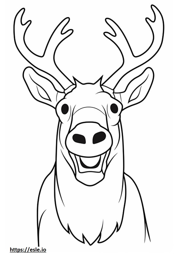Coloriage Emoji sourire de caribou à imprimer