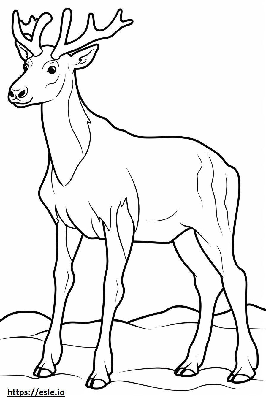 Coloriage Caricature de caribou à imprimer