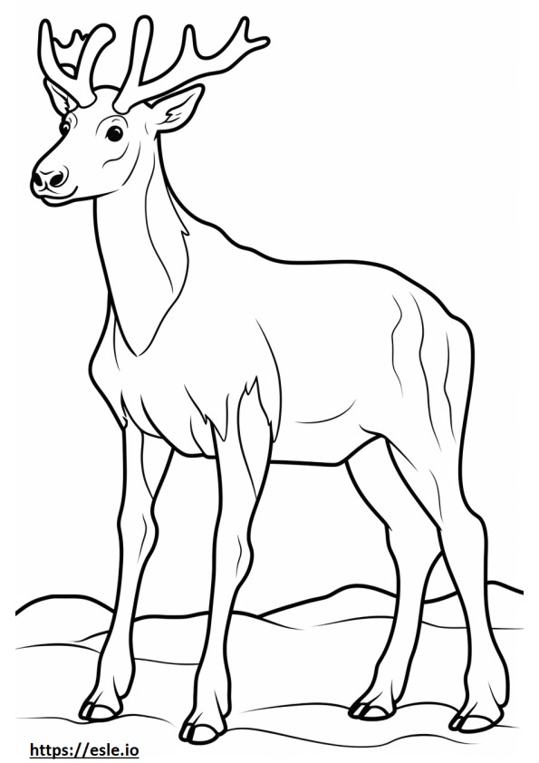 Coloriage Caricature de caribou à imprimer