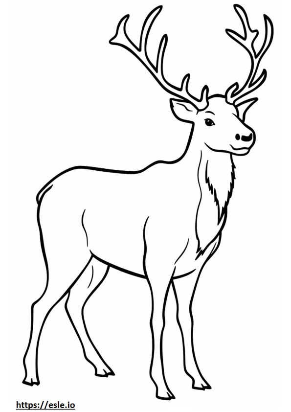 Caribou cute coloring page