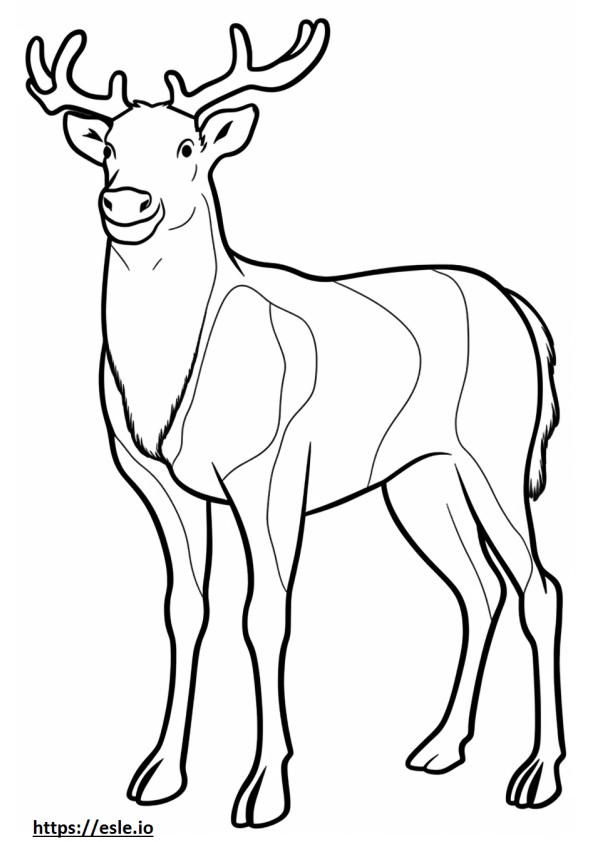 Caribou cute coloring page