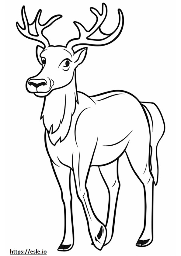 Caribou happy coloring page