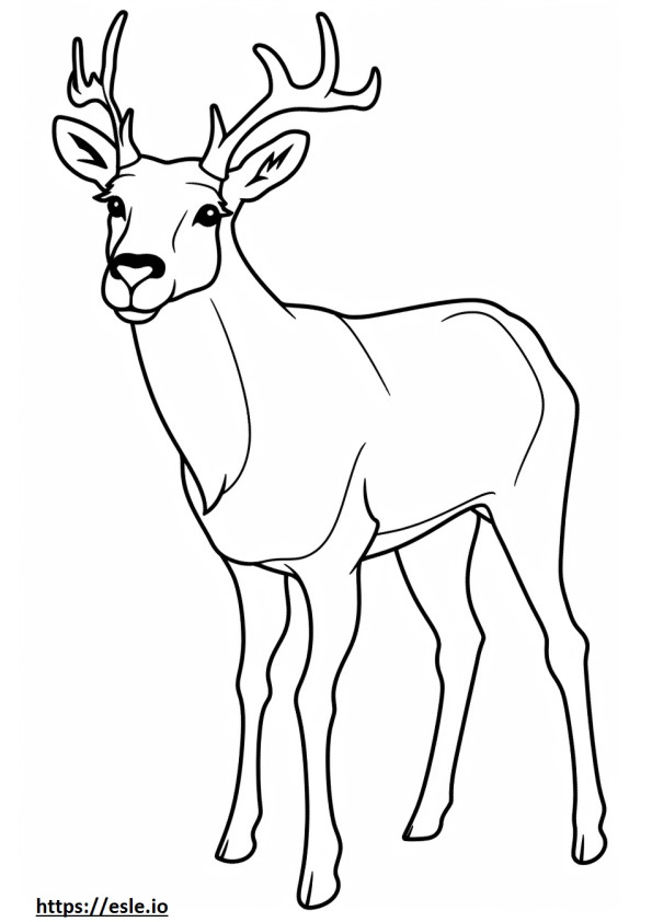 Caribou happy coloring page