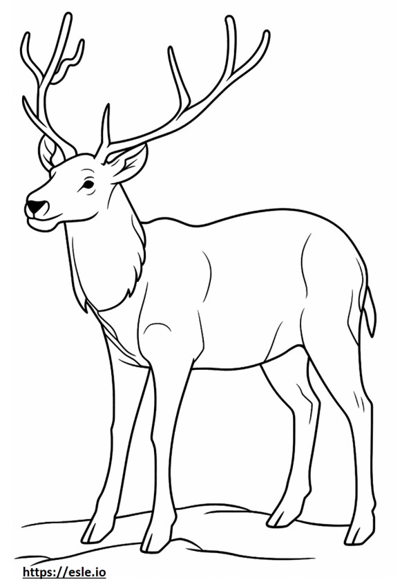 Caribou Playing coloring page