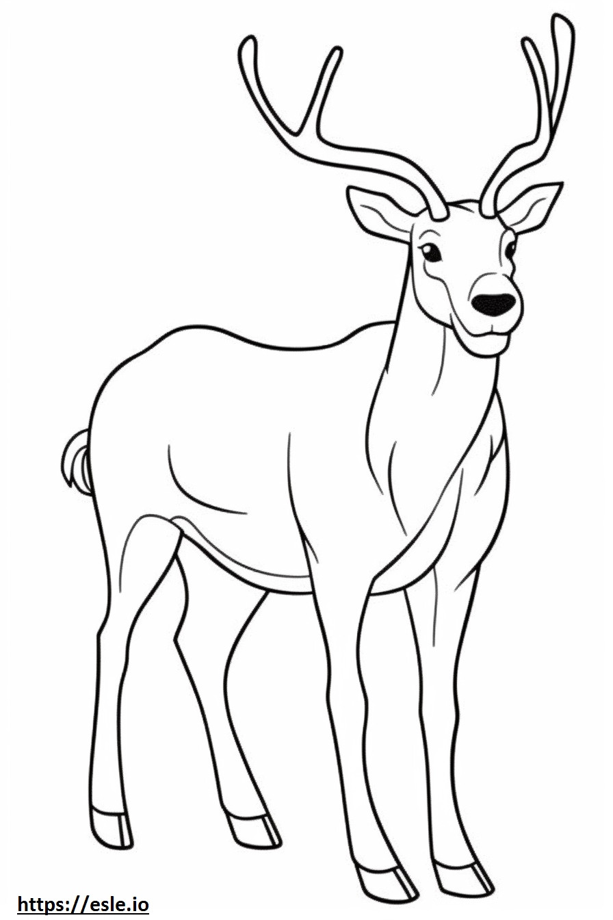 Caribou Playing coloring page