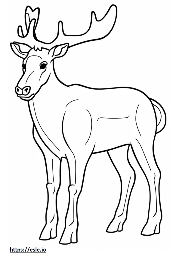 Caribou Friendly coloring page