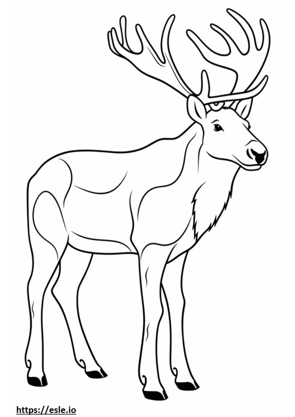 Caribou Friendly coloring page