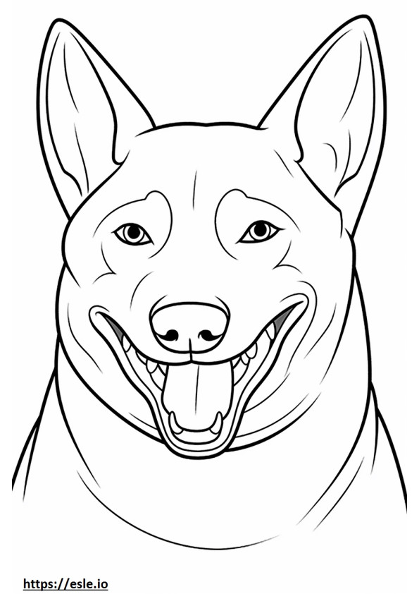 Carolina Dog lächelt Emoji ausmalbild