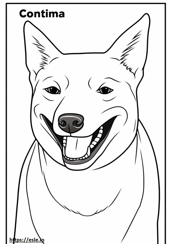 Carolina Dog smile emoji coloring page