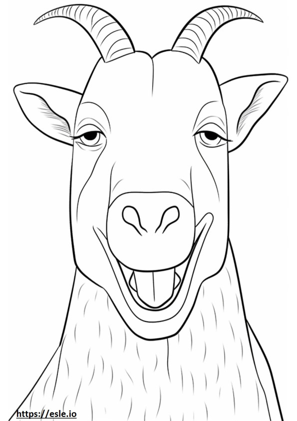 Emoji de sorriso de cabra caxemira para colorir