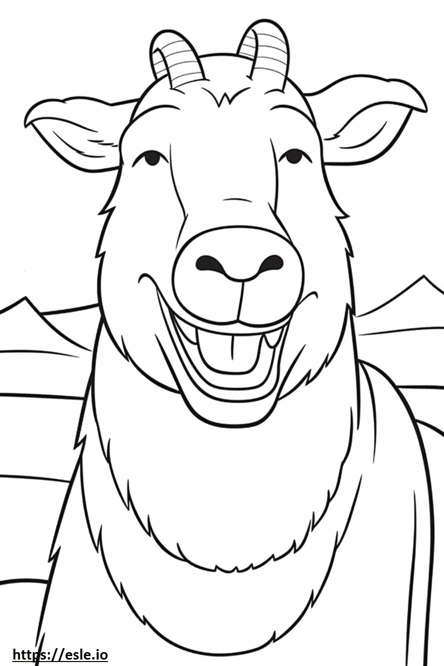 Emoji uśmiechu kozy kaszmirowej kolorowanka