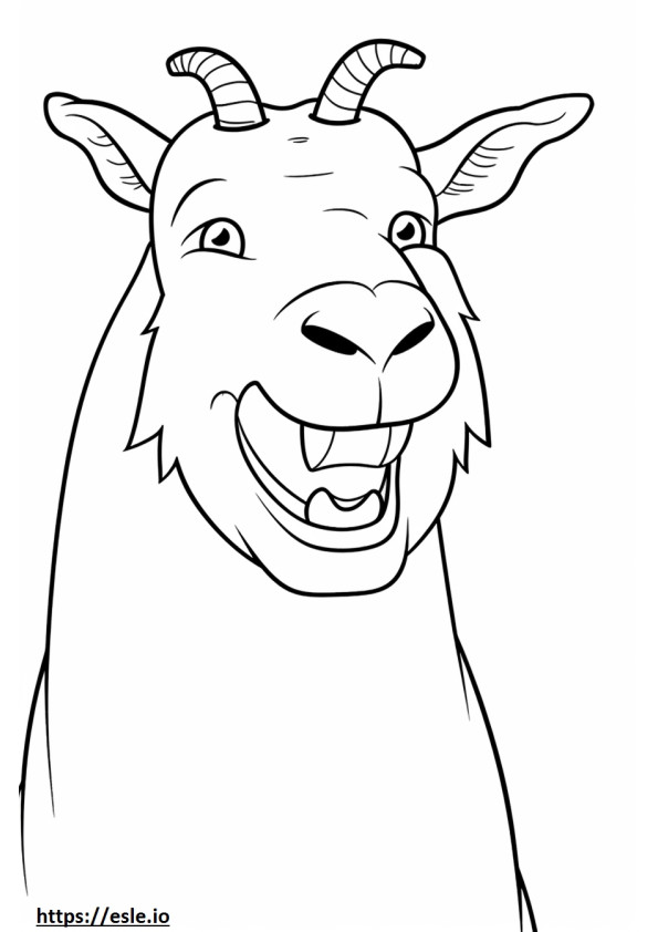 Emoji de sonrisa de cabra de cachemira para colorear e imprimir