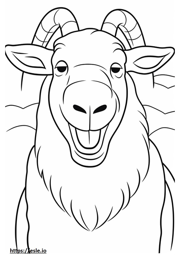 Coloriage Emoji sourire de chèvre en cachemire à imprimer