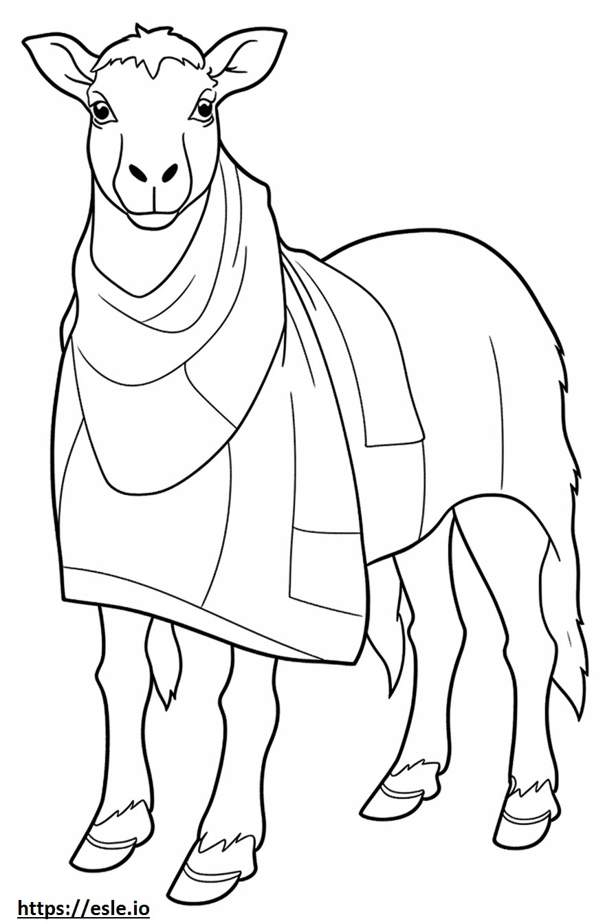 Cashmere Goat cartoon coloring page