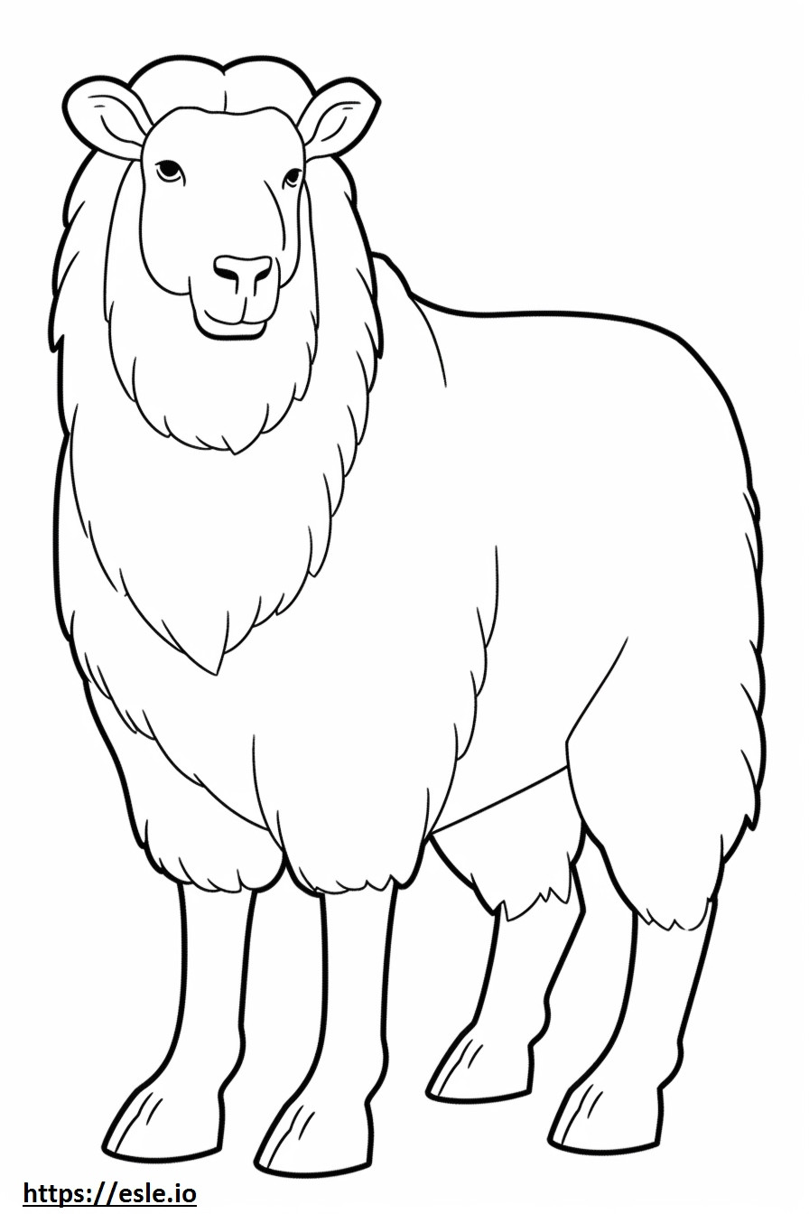 Cashmere Goat happy coloring page