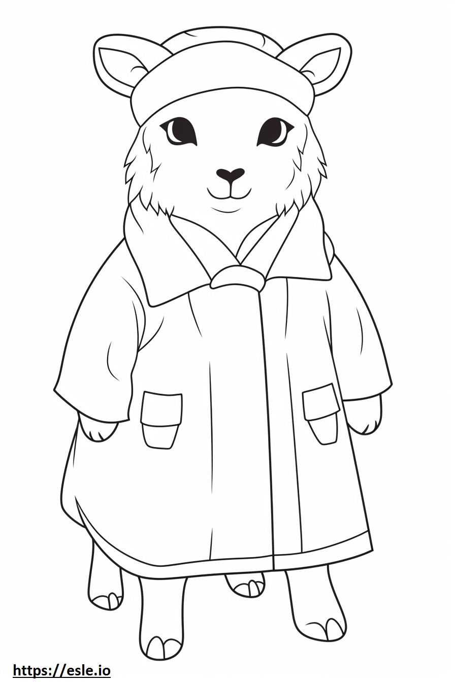 Cashmere Goat Kawaii coloring page
