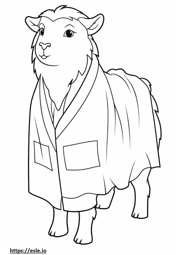 Cashmere Goat Kawaii coloring page