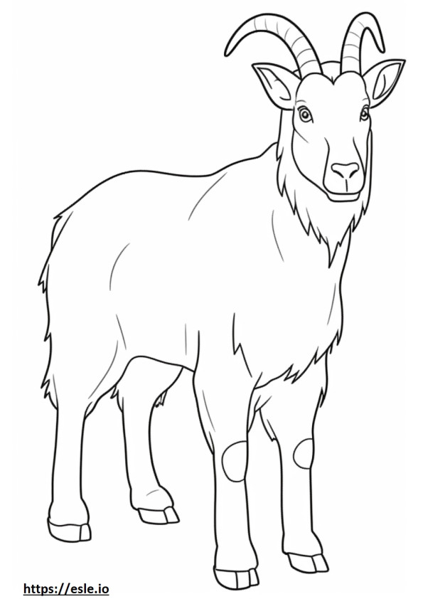 Cashmere Goat ystävällinen värityskuva