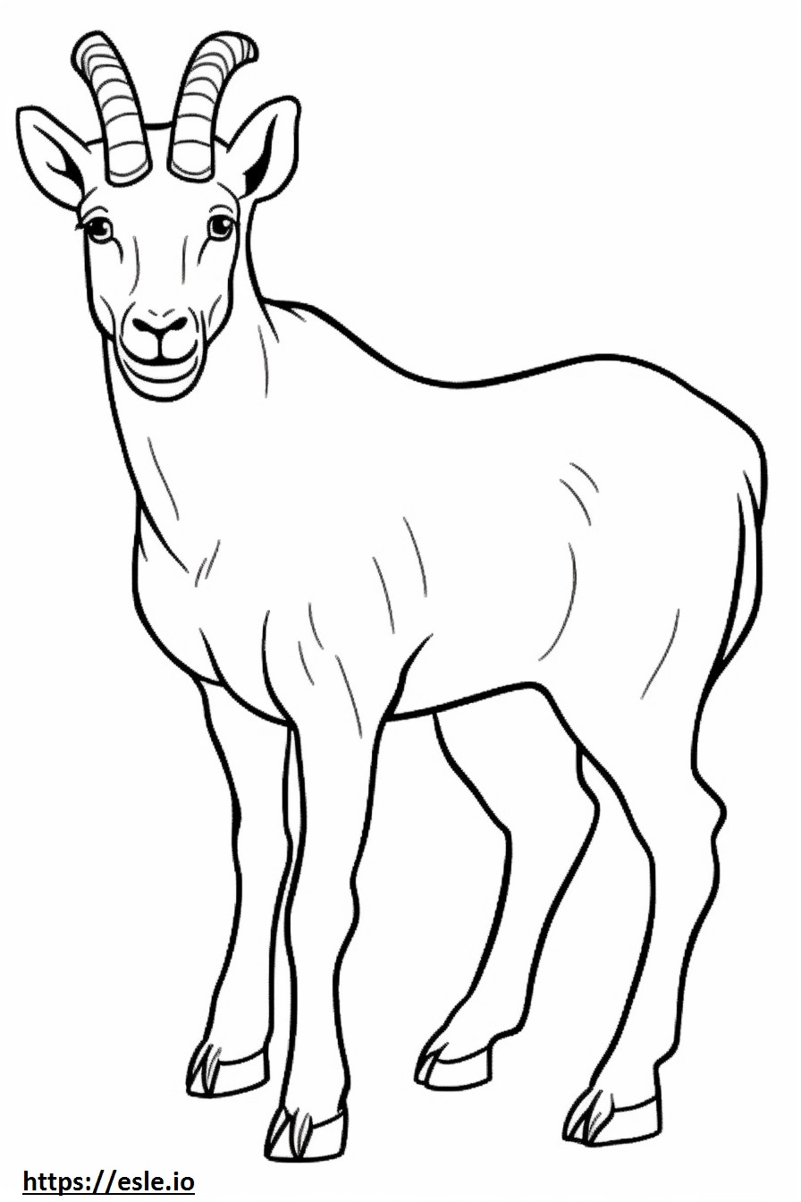 Cashmere Goat Friendly coloring page