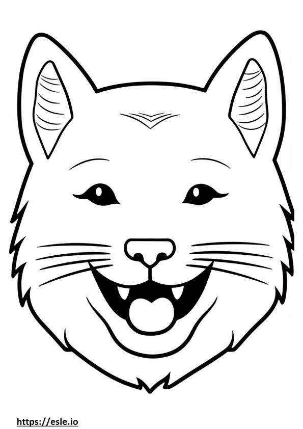 Cat smile emoji coloring page