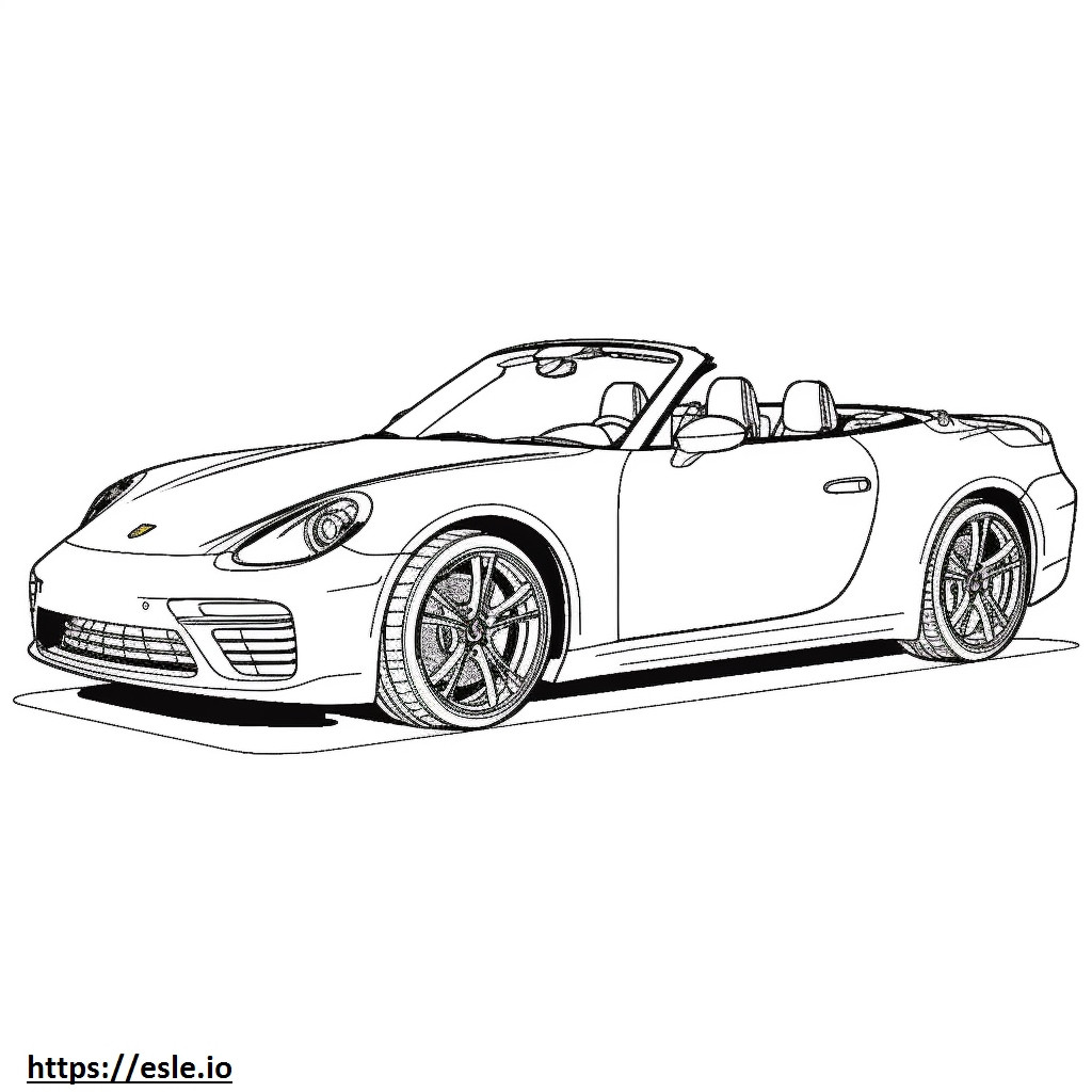 ポルシェ 911 カレラ 4 GTS カブリオレ 2024 ぬりえ - 塗り絵