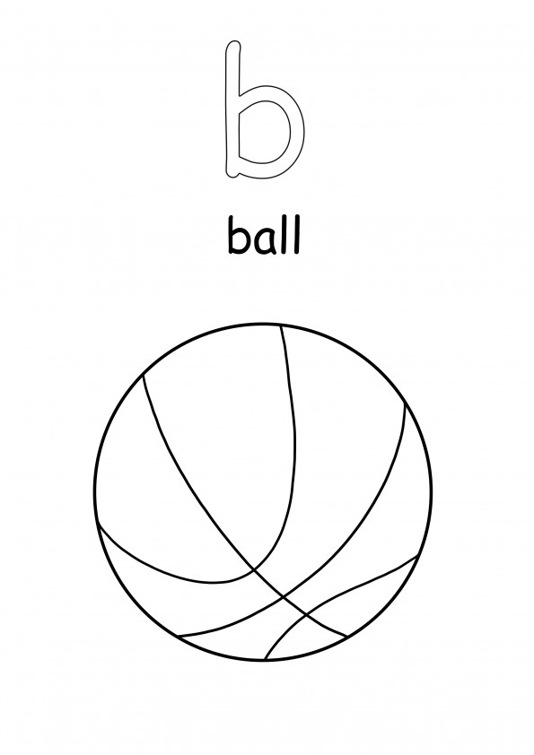 Lowercase b letter comes from ball word free downloadable sheet