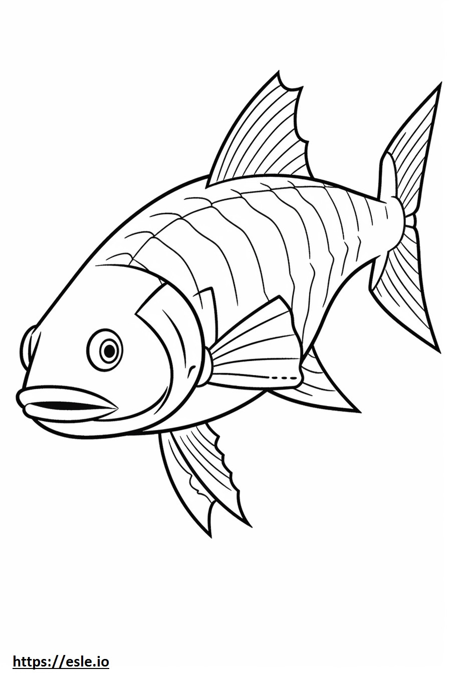 Bonefish cute coloring page