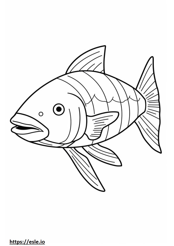 Bonefish cute coloring page