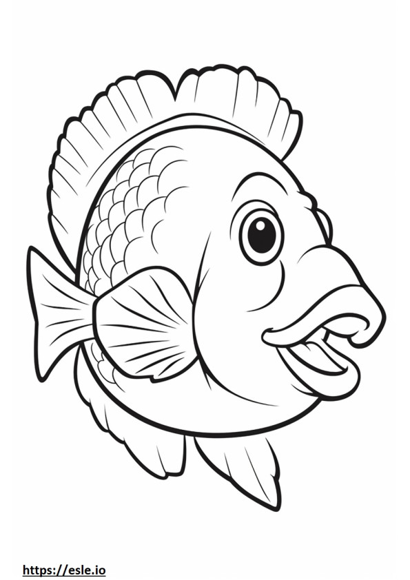 Peixe tipo de peixe feliz para colorir