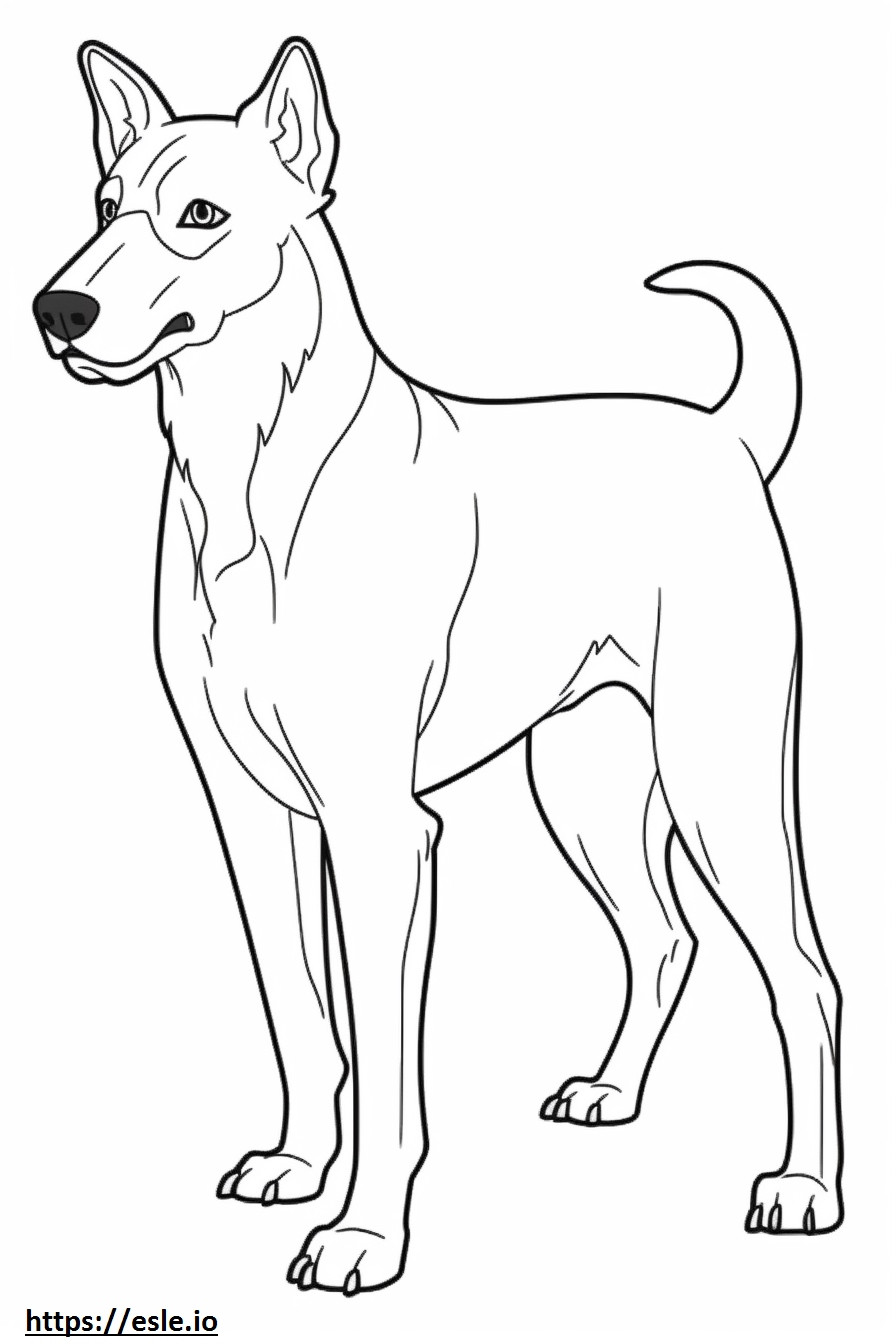 Gladde Fox-terrier cartoon kleurplaat kleurplaat