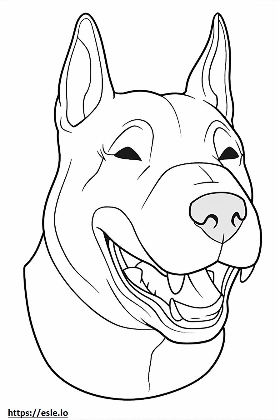 Emoji de sorriso de Dogo Argentino para colorir