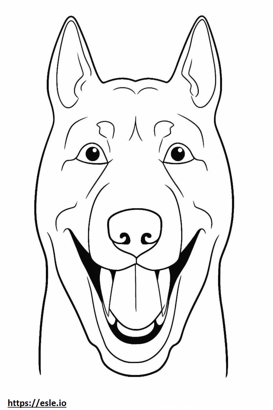 Dogo Argentino lächelt Emoji ausmalbild
