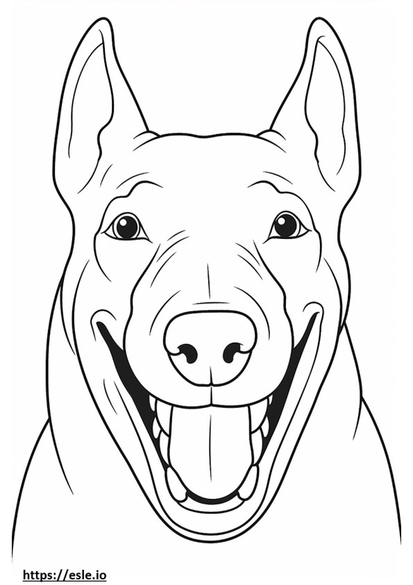 Dogo Argentino glimlach-emoji kleurplaat