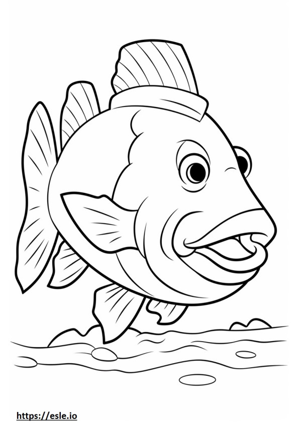 Codfish cartoon coloring page