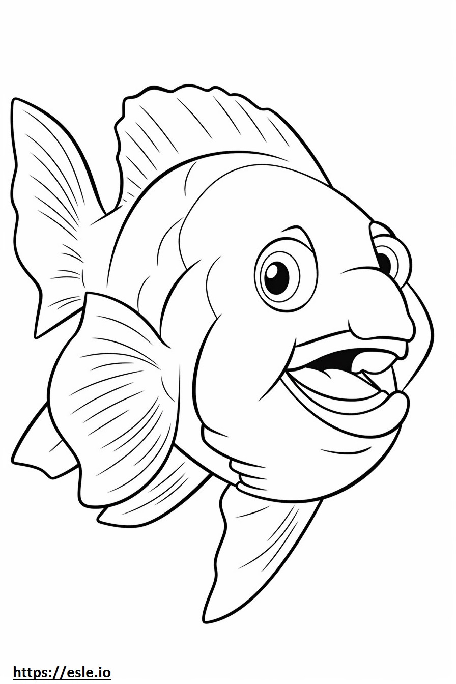 Dibujos animados de bacalao para colorear e imprimir