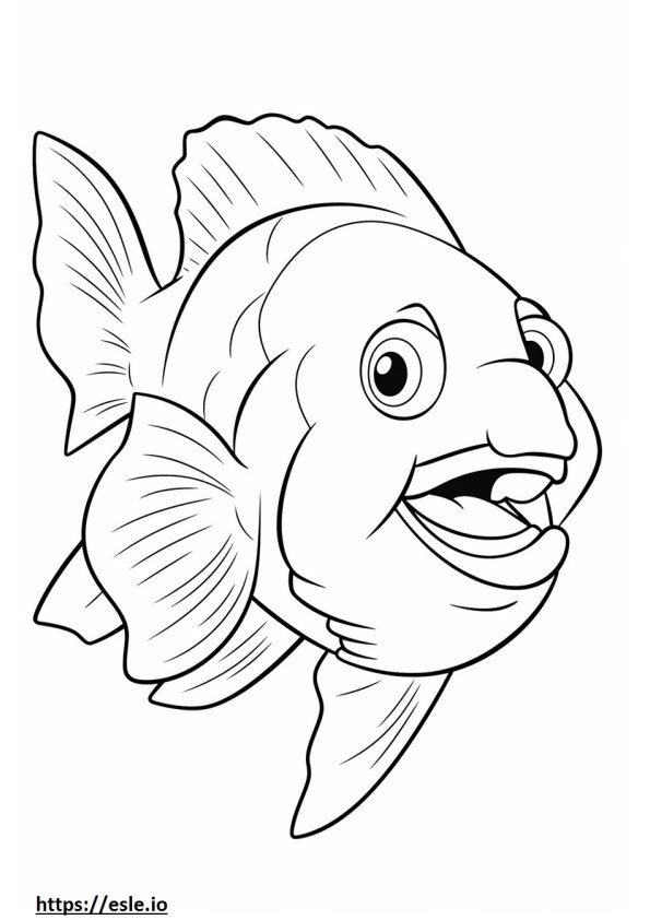 Codfish cartoon coloring page