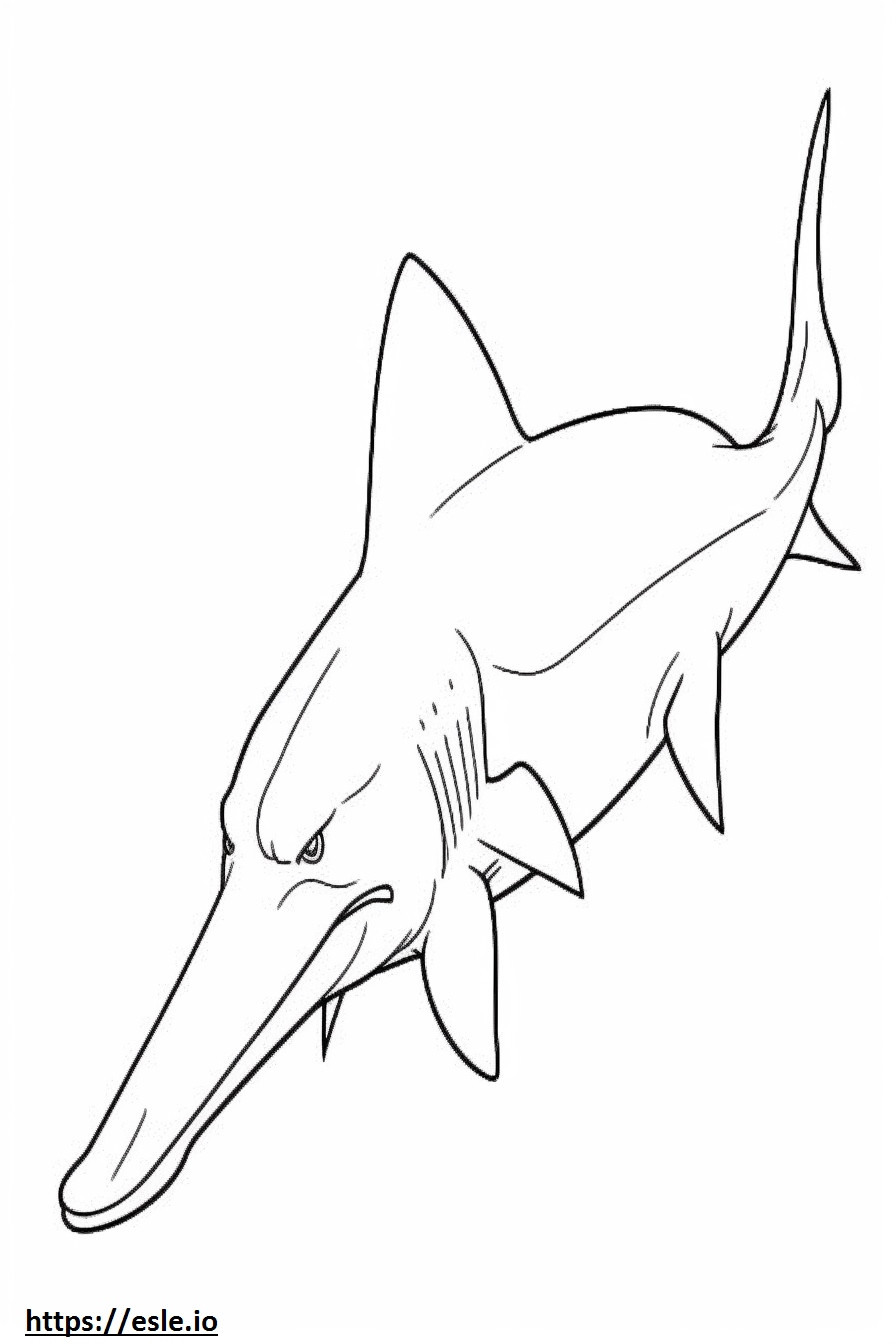 Tiburón martillo de cuerpo completo para colorear e imprimir