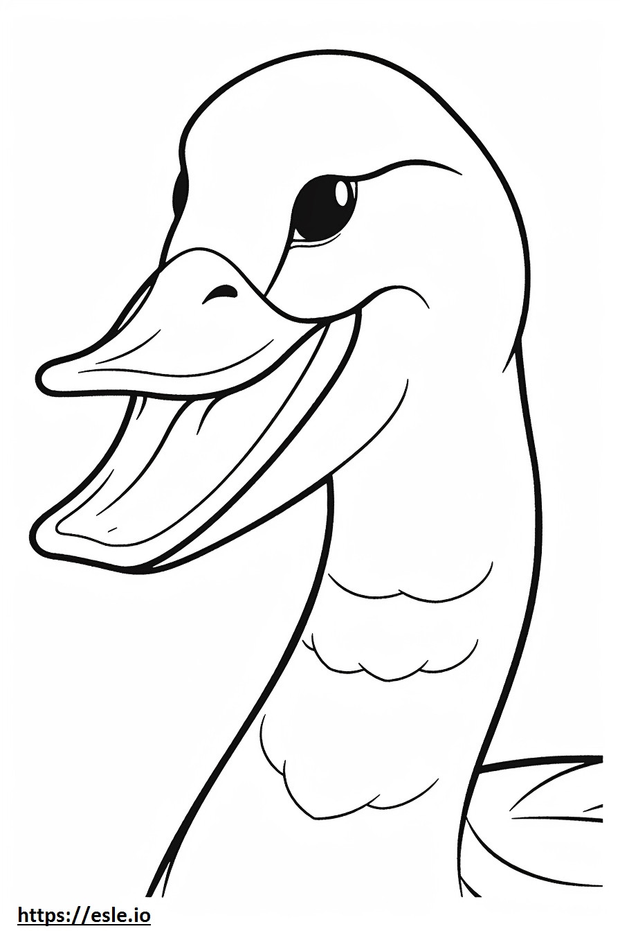 Emoji de sorriso de cisne para colorir