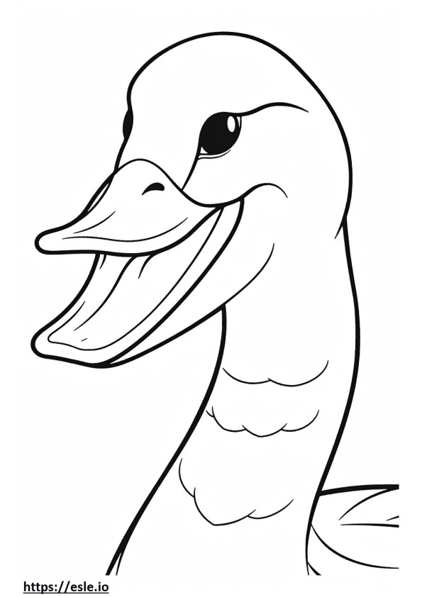 Swan smile emoji coloring page