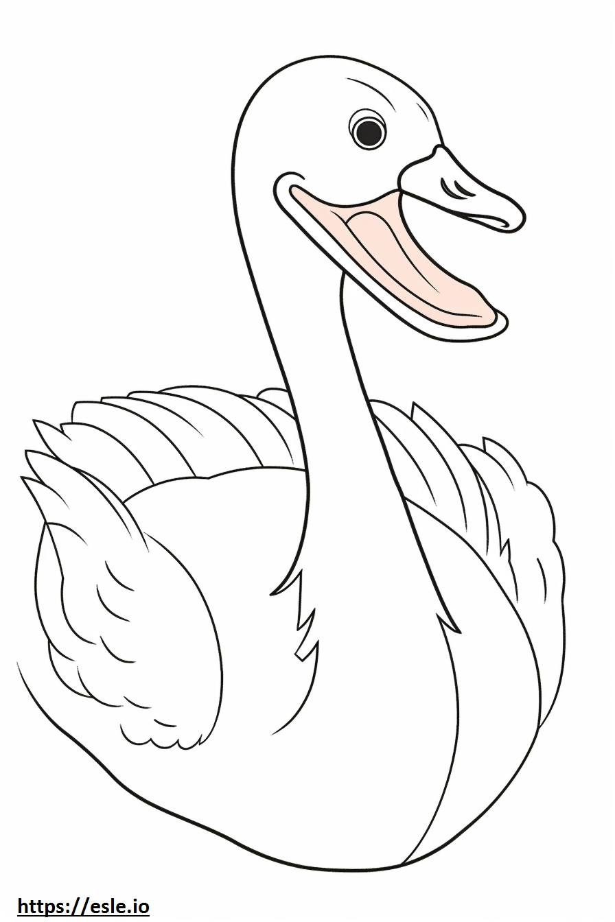 Swan smile emoji coloring page