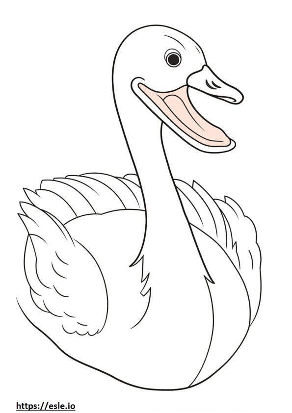 Emoji de sonrisa de cisne para colorear e imprimir