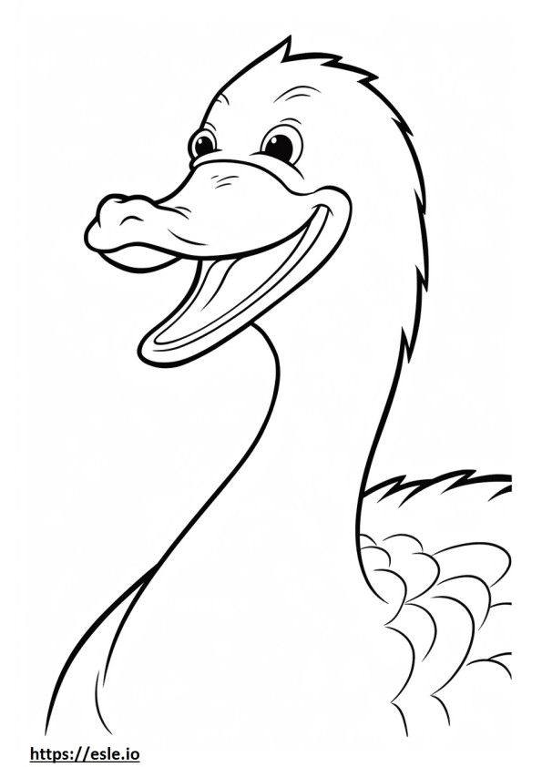 Emoji de sonrisa de cisne para colorear e imprimir