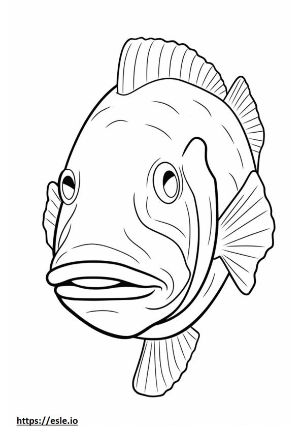 Black Bass face coloring page