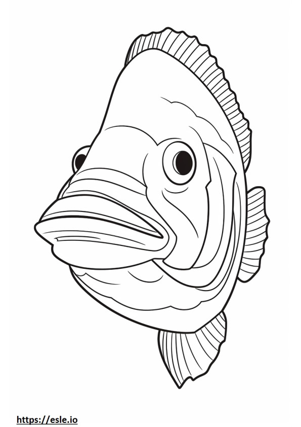 Black Bass face coloring page