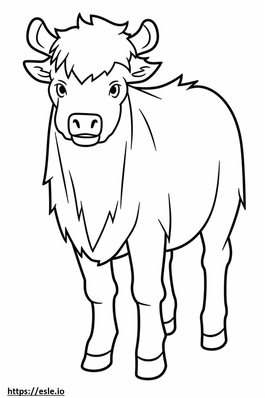 Highland Cattle sarjakuva värityskuva