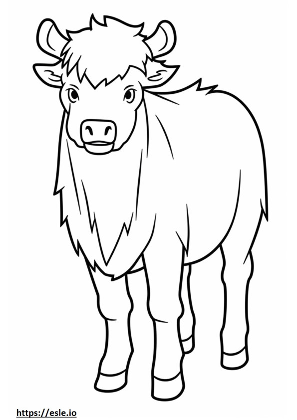 Carica animată Highland Cattle de colorat