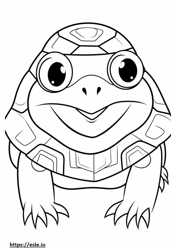 Box Turtle Kawaii värityskuva